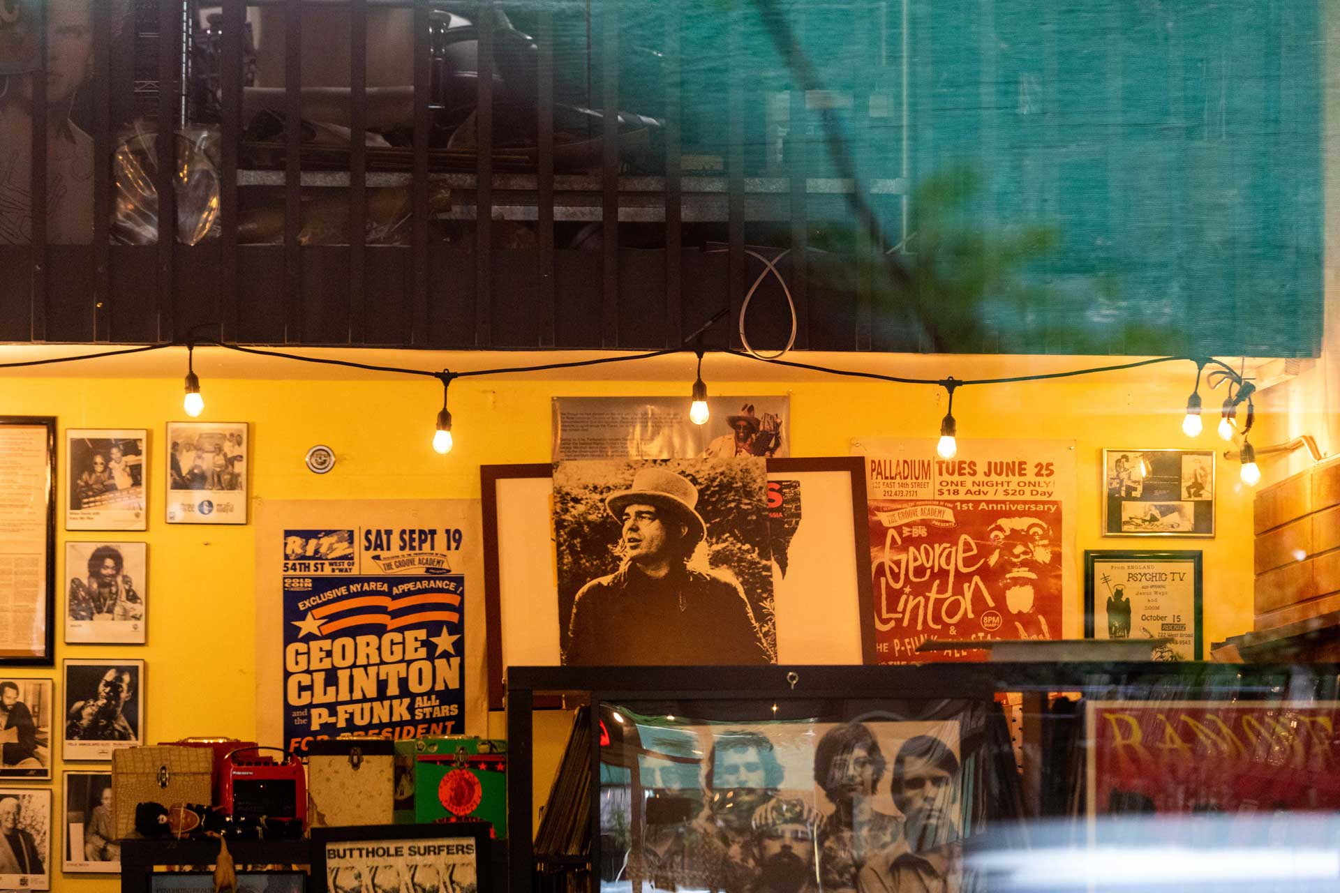 The wall of a Greenpoint, Brooklyn record store