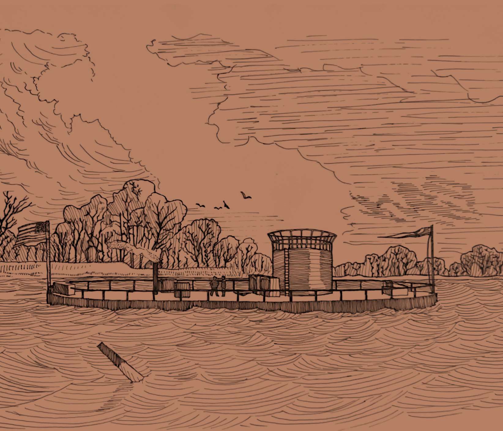 Historic drawing of Brooklyn